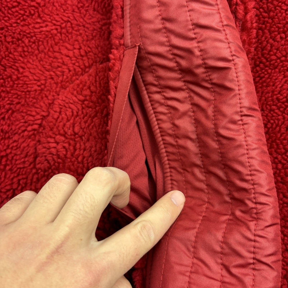 Lauren Ralph Lauren Active Fleece‎ Jacket Women's Large Red Deep Pile Full Zip - Picture 8 of 13
